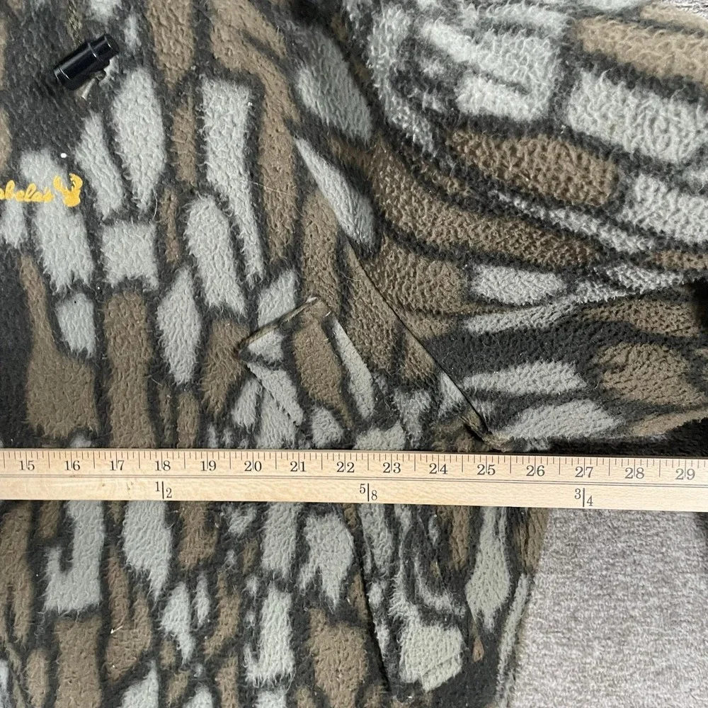 Cabelas Whitetail Jacket Mens XL Camo Fleece Hooded Made USA Hunting Full Zip